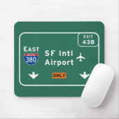 San Francisco CA SFO Airport I-380 E Interstate - Muismat (Met muis)