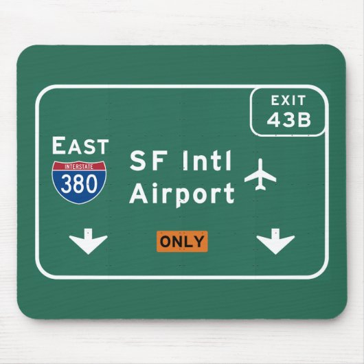 San Francisco CA SFO Airport I-380 E Interstate - Muismat (Voorkant)