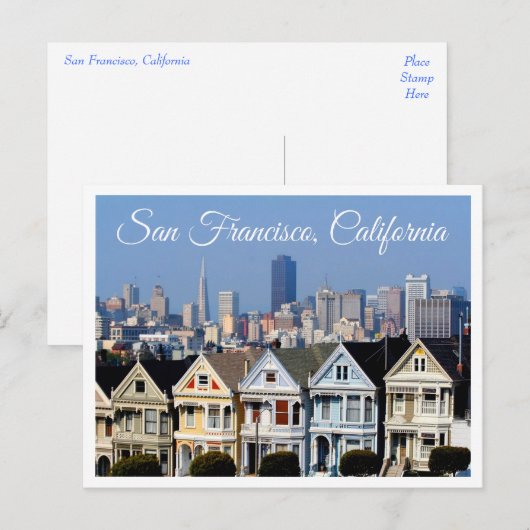 San Francisco CA Skyline Briefkaart - Verenigde St (Voorkant / Achterkant)