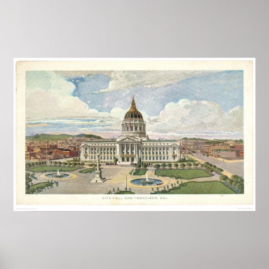 San Francisco, CA. Stadhuis (0286A) Poster (Voorkant)