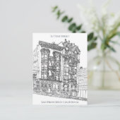 San Francisco, CA | Sutter Street Drawing Briefkaart (Staand voorkant)