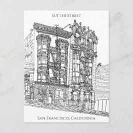 San Francisco, CA | Sutter Street Drawing Briefkaart