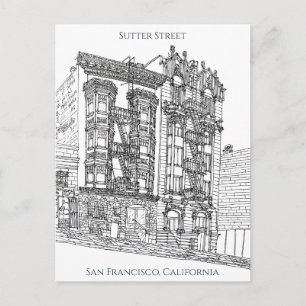 San Francisco, CA   Sutter Street Drawing Briefkaart