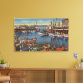 San Francisco, CA Vist Vloot bij Fisherman's Canvas Afdruk (Insitu (Woonkamer))