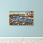 San Francisco, CA Vist Vloot bij Fisherman's Canvas Afdruk (Insitu (Houten vloer))