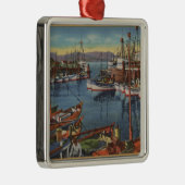 San Francisco, CA Vist Vloot bij Fisherman's Metalen Ornament (Rechts)