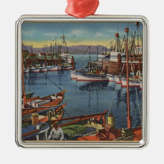 San Francisco, CA Vist Vloot bij Fisherman's Metalen Ornament (Voorkant)