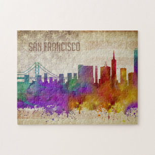 San Francisco, CA   Waterverf City Skyline Legpuzzel
