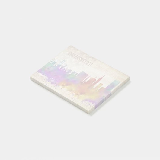 San Francisco, CA | Waterverf City Skyline Post-it® Notes (Schuin)