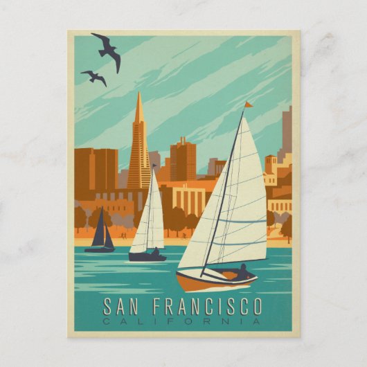 San Francisco, CA - Zeilboten Briefkaart (Voorkant)