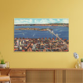 San Francisco, CAAerial Uitzicht S.F. Bridge Canvas Afdruk (Insitu (Woonkamer))