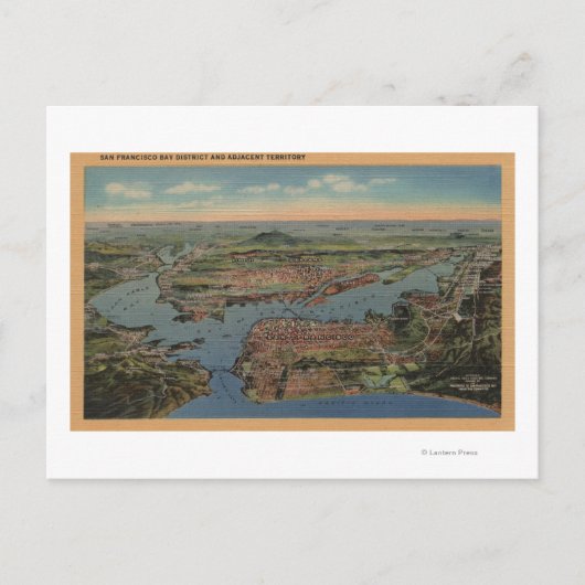 San Francisco, CAAerial Uitzicht uit West Briefkaart (Voorkant)