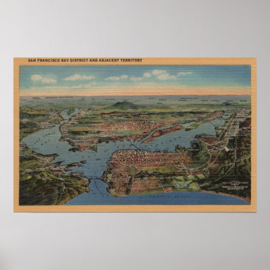 San Francisco, CAAerial Uitzicht uit West Poster (Voorkant)