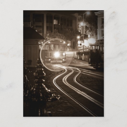 San Francisco Cable Car bij nacht Briefkaart (Voorkant)