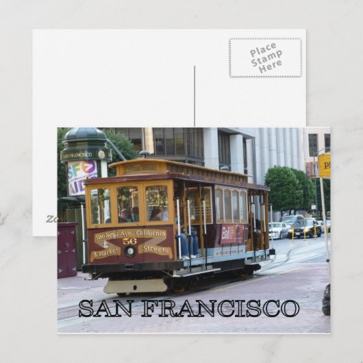 San Francisco Cable Car Briefkaart (Voorkant / Achterkant)