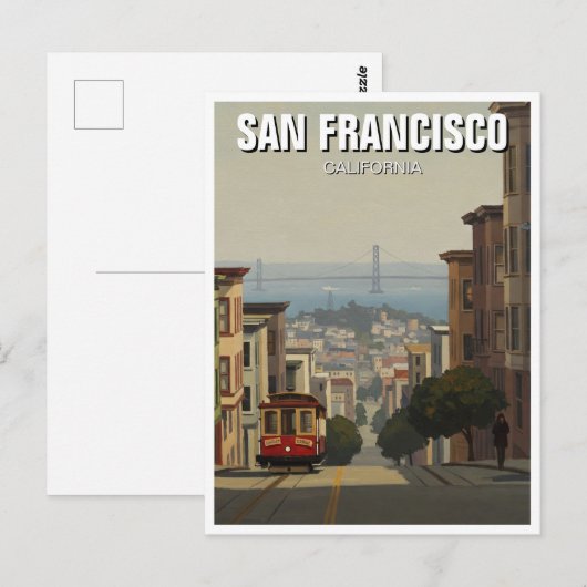 San Francisco Cable Car Californië Briefkaart (Voorkant / Achterkant)