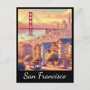 San Francisco Cable Car Golden Gate Bridge Briefkaart