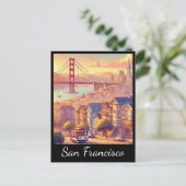 San Francisco Cable Car Golden Gate Bridge Briefkaart (Staand voorkant)