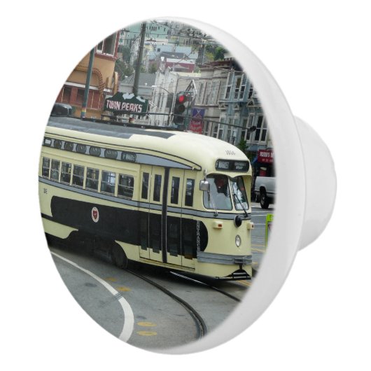 San Francisco Cable Car Keramische Knop (Rechts)