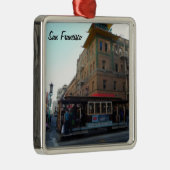 San Francisco Cable Car Metalen Ornament (Rechts)