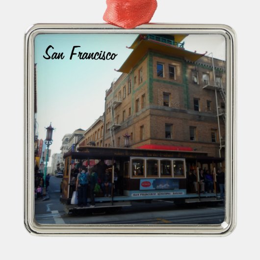 San Francisco Cable Car Metalen Ornament (Voorkant)