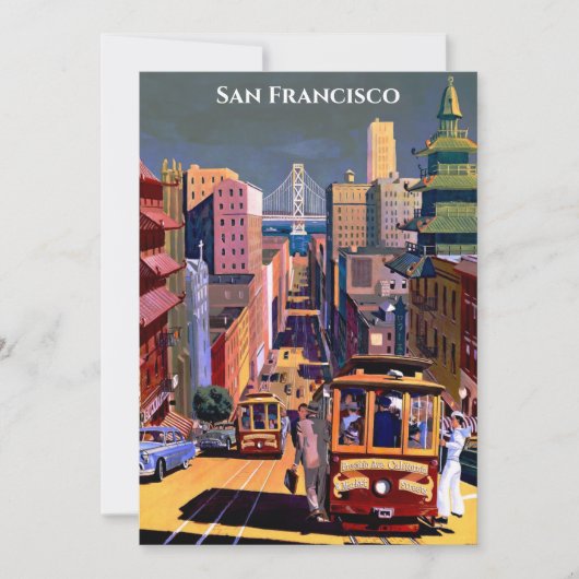 San Francisco Cable Car Retro Flat Card (Voorkant)