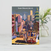 San Francisco Cable Car Retro Flat Card (Staand voorkant)