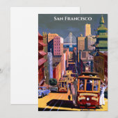 San Francisco Cable Car Retro Flat Card (Voorkant / Achterkant)