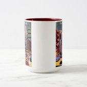 San Francisco Cable Car Retro Tweekleurige Koffiemok (Center)