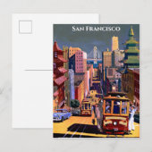 San Francisco Cable Car Retro Vintage Travel Briefkaart (Voorkant / Achterkant)