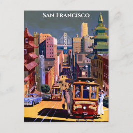 San Francisco Cable Car Retro Vintage Travel Briefkaart