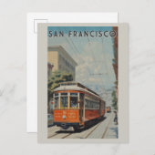 San Francisco Cable Car Retro Vintage Travel Briefkaart (Voorkant / Achterkant)