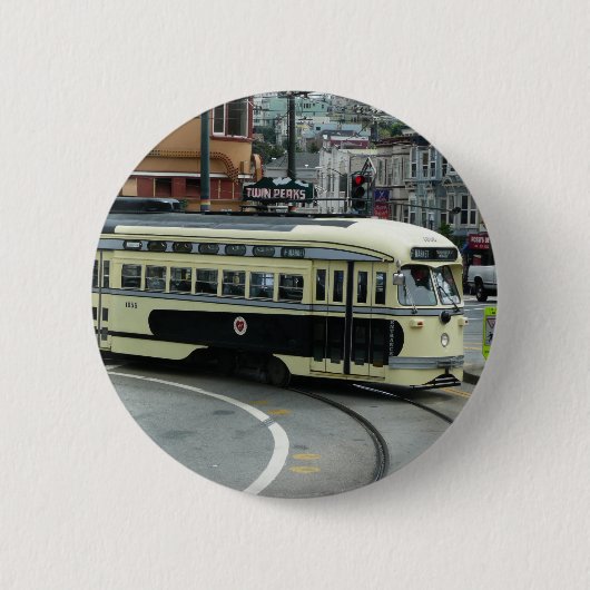 San Francisco Cable Car Ronde Button 5,7 Cm (Voorkant)