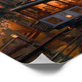 San Francisco Cable Car Sunset - Regenachtige refl Poster (Hoek)