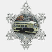 San Francisco Cable Car Tin Sneeuwvlok Ornament (Voorkant)