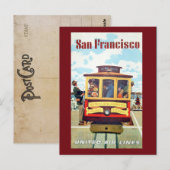  San Francisco Cable Car Travel Briefkaart (Voorkant / Achterkant)