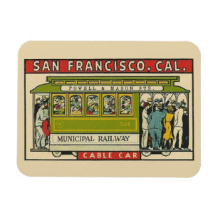 San Francisco Cable Car Vintage Travel Magneet