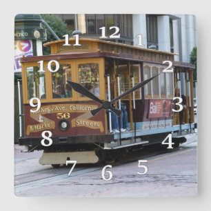 San Francisco Cable Car Wall Clock Vierkante Klok