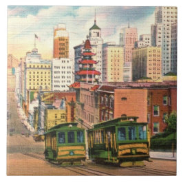 San Francisco Cable Cars Ceramic Tegel Tegeltje