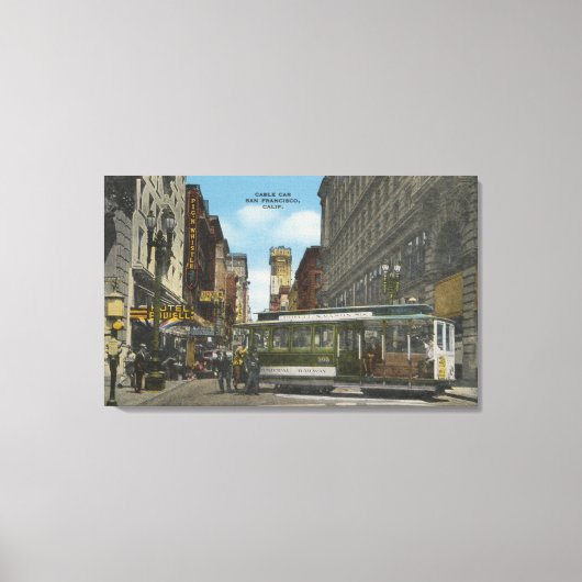 San Francisco, CACable Car Turnround Uitzicht Canvas Afdruk (Voorkant)