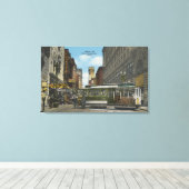San Francisco, CACable Car Turnround Uitzicht Canvas Afdruk (Insitu (Houten vloer))