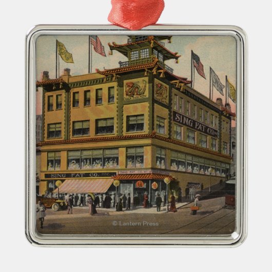 San Francisco, CAChinatown AdSing Fat Co. Metalen Ornament (Voorkant)