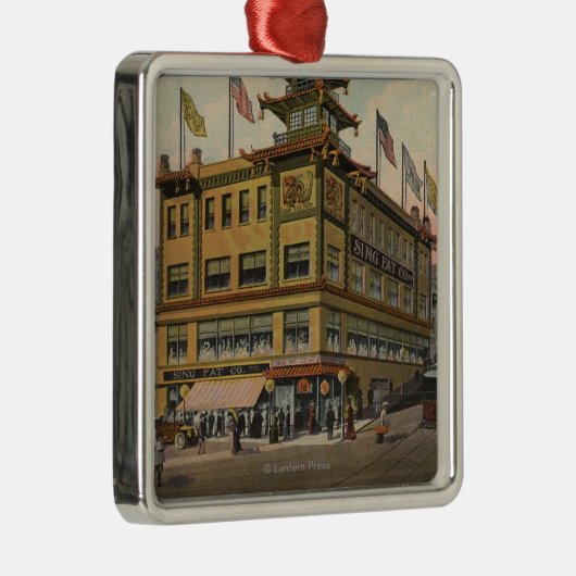 San Francisco, CAChinatown AdSing Fat Co. Metalen Ornament (Rechts)