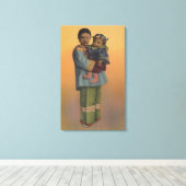 San Francisco, CAChinese Vrouw & Baby Canvas Afdruk (Insitu (Houten vloer))