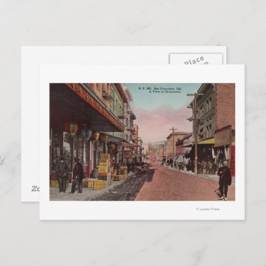 San Francisco, CADirt Road Uitzicht van Chinatown Briefkaart (Voorkant / Achterkant)
