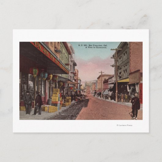 San Francisco, CADirt Road Uitzicht van Chinatown Briefkaart (Voorkant)