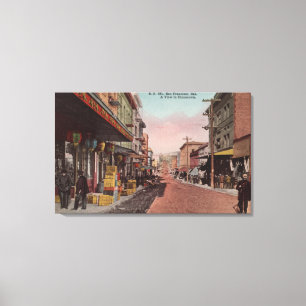 San Francisco, CADirt Road Uitzicht van Chinatown Canvas Afdruk