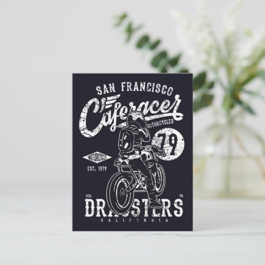 San Francisco Cafe Racer Motor California Briefkaart (Staand voorkant)