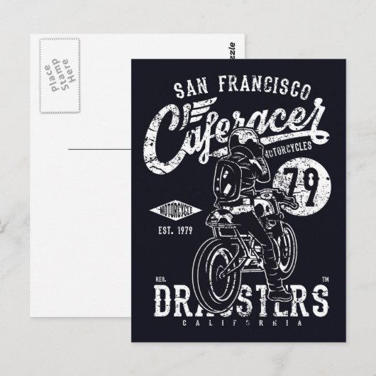 San Francisco Cafe Racer Motor California Briefkaart (Voorkant / Achterkant)