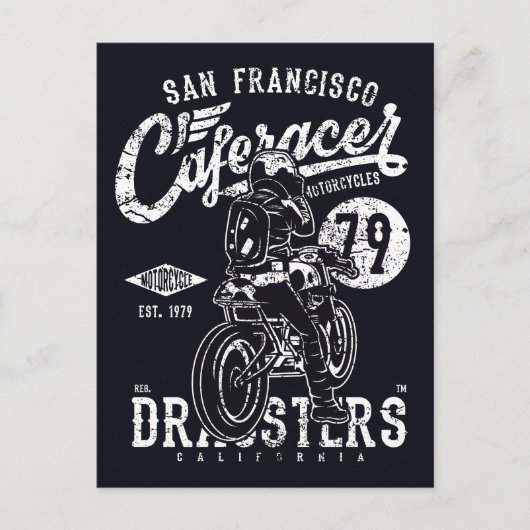 San Francisco Cafe Racer Motor California Briefkaart (Voorkant)